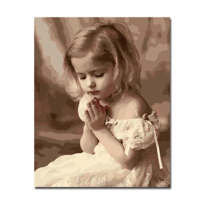 700x700 Little Girl Praying - Girl Praying Painting