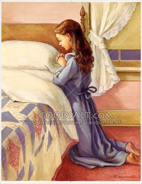 461x600 Little Girl Praying - Girl Praying Painting