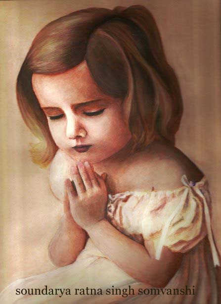 447x614 Prayer To God 2 Soundarya Ratna Singh Somvanshi - Girl Praying Painting