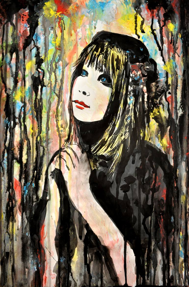770x1168 Saatchi Art Vintage Girl Praying Painting By Alex Solodov - Girl Praying Painting