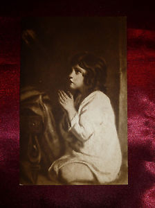 224x300 Antique Postcard Little Girl Praying The Infant Samuel Sir J - Girl Praying Painting