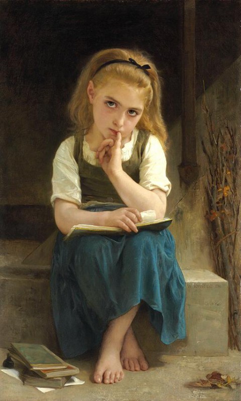 Girl Reading A Book Painting at PaintingValley.com | Explore collection ...