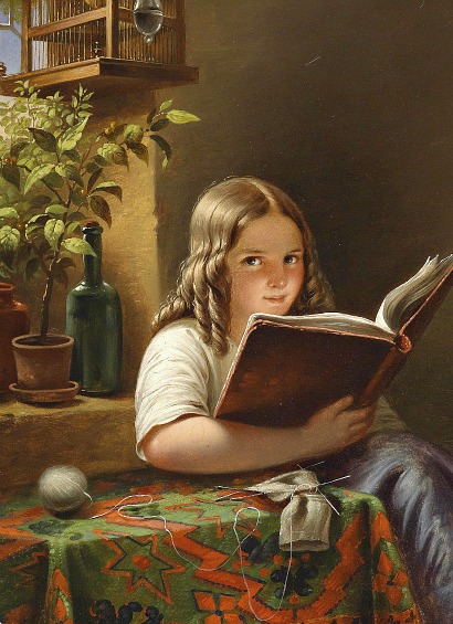 Girl Reading A Book Painting at PaintingValley.com | Explore collection ...