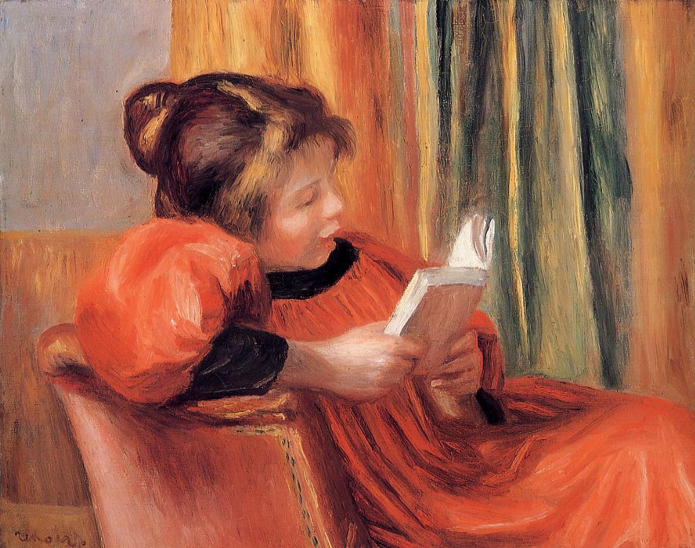 1012x799 Girl Reading 1890 Painting Pierre Auguste Renoir Oil Paintings - Girl Reading Painting