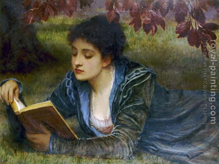 700x523 Girl Reading By Charles Edward Perugini Oil Painting Reproduction - Girl Reading Painting