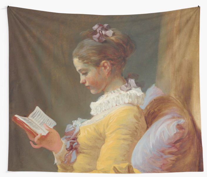 705x602 Young Girl Reading Painting By Jean Fragonard Wall - Girl Reading Painting