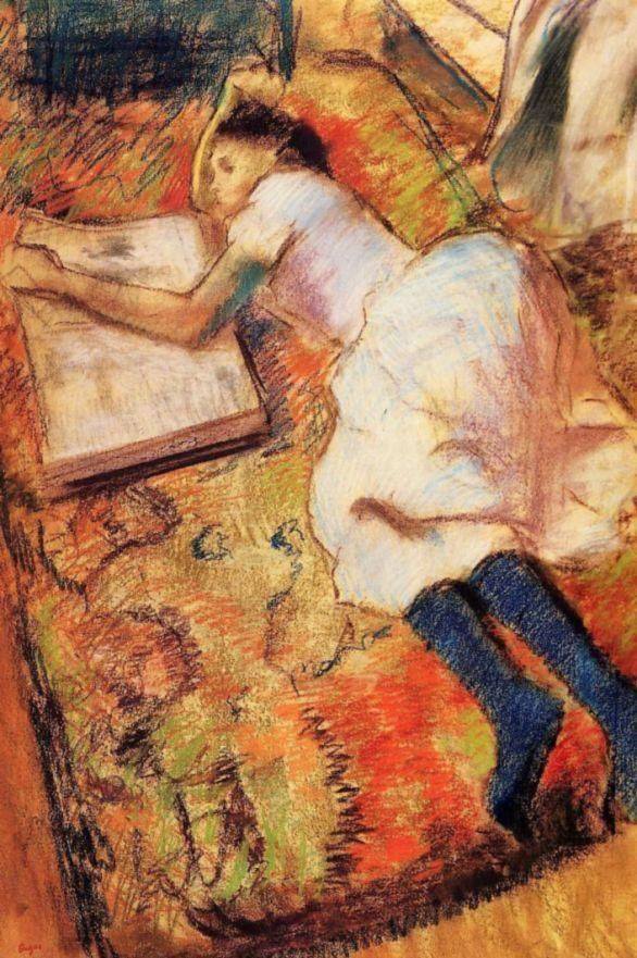586x881 Artwork By Edgar Degas - Girl Reading Painting