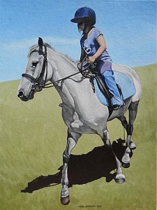 225x300 Girl Riding Horse Paintings - Girl Riding Horse Painting