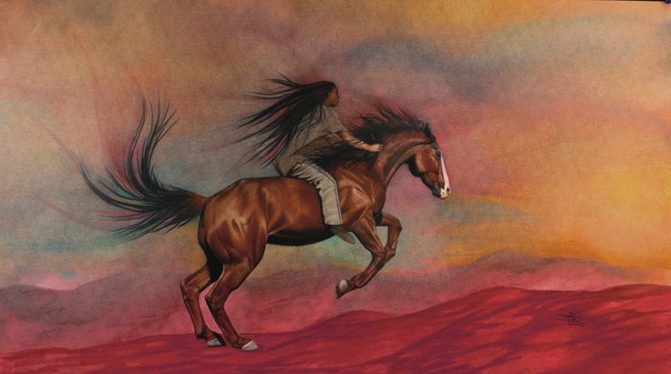 736x411 Girl Riding Horse - Girl Riding Horse Painting