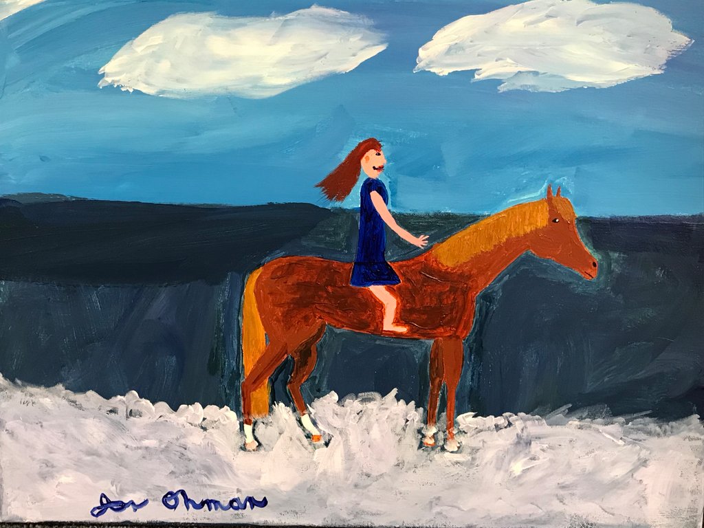 Girl Riding Horse Painting at PaintingValley.com | Explore collection ...