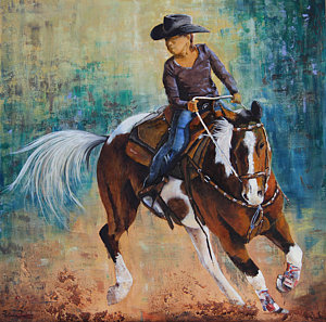 Girl Riding Horse Painting at PaintingValley.com | Explore collection ...