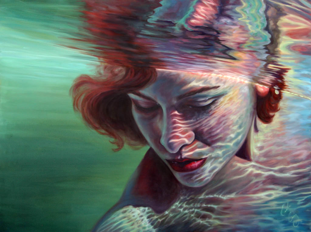 Girl Underwater Painting
