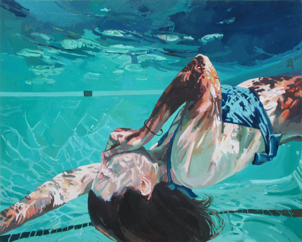 1000x802 Oil Paintings Samantha French - Girl Underwater Painting