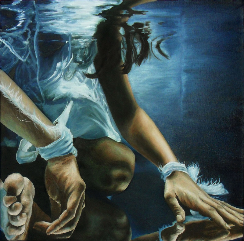 800x789 Girl Underwater Julia Schmuck - Girl Underwater Painting