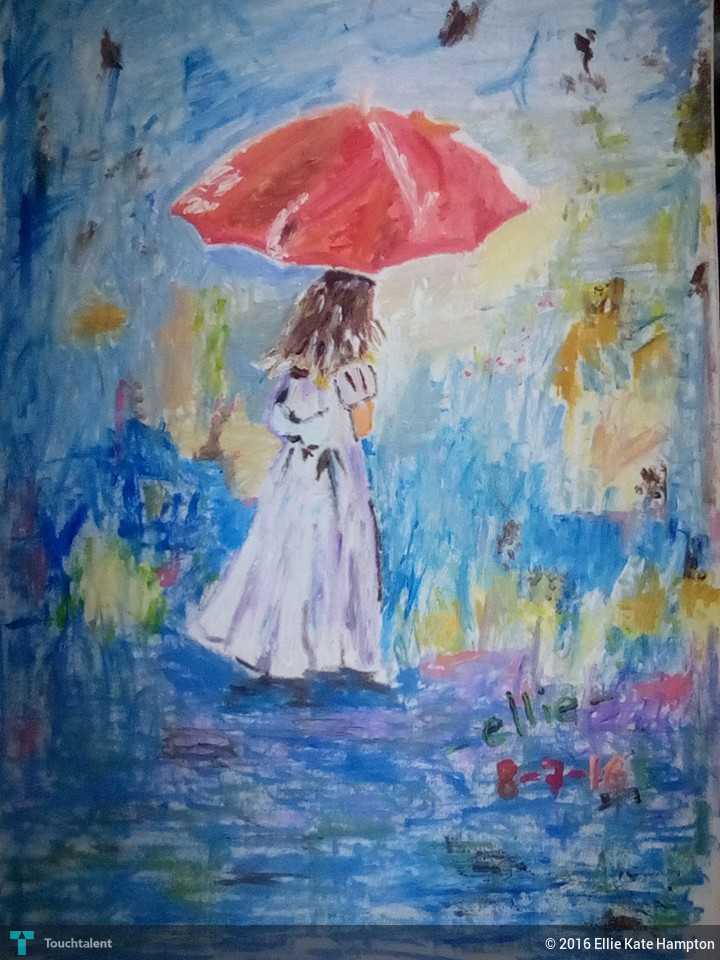 720x960 Girl Walking In The Rain Touchtalent - Girl Walking In The Rain Painting