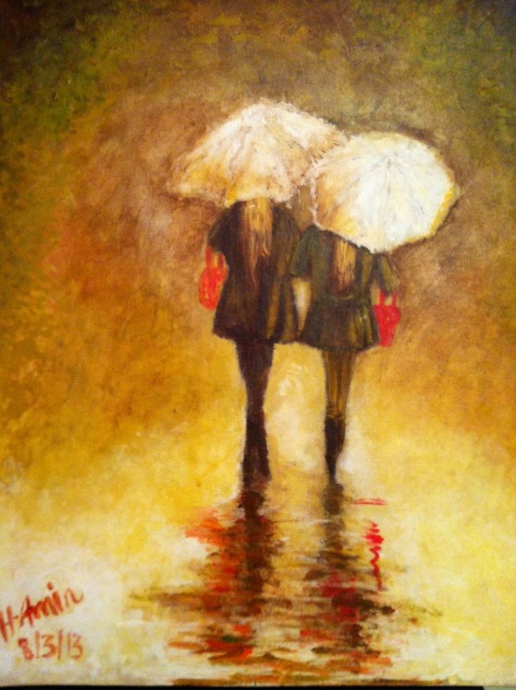 736x985 Girl Walking In The Rain Painting Dromgag.top Art Painting - Girl Walking In The Rain Painting
