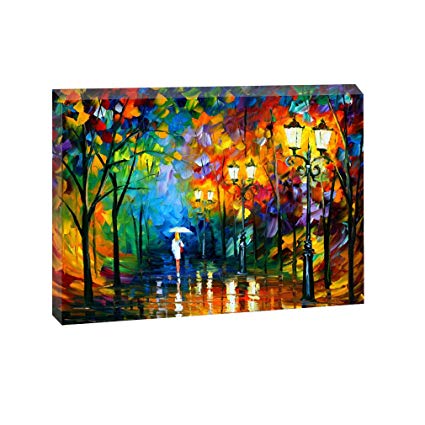 425x425 Van Eyck Withe Dress Girl Walking - Girl Walking In The Rain Painting