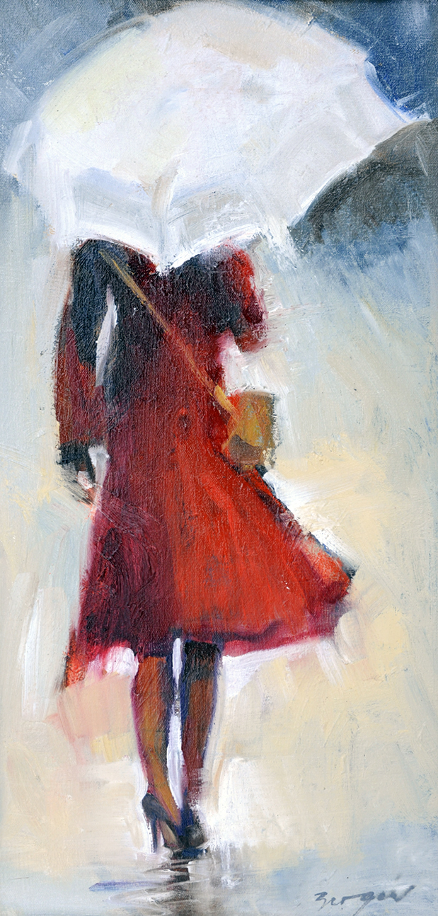 Girl Walking In The Rain Painting at Explore