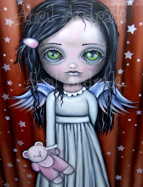 504x658 Jinxi's Interview With Fine Artist Abril Andrade - Girl With Big Eyes Painting