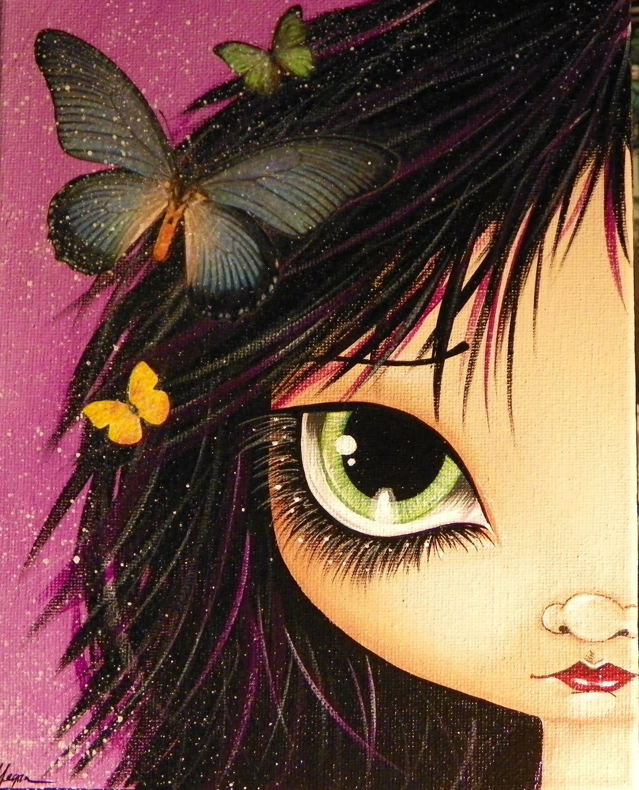 1294x1600 Make Art Amp Live Happy New Painting - Girl With Big Eyes Painting