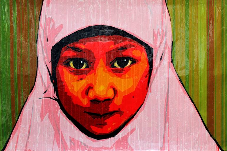 770x513 Saatchi Art Girl With Big Eyes Painting By Nikolay Vasilyev - Girl With Big Eyes Painting