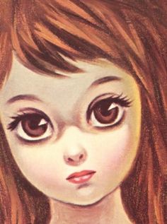236x317 Big Eye Art Of The Sixties. Memorable Retrobilia - Girl With Big Eyes Painting