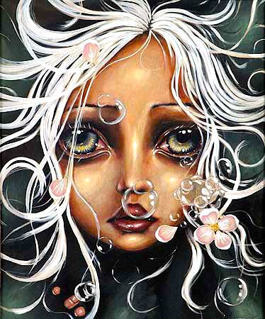 374x450 Angelina Wrona - Girl With Big Eyes Painting