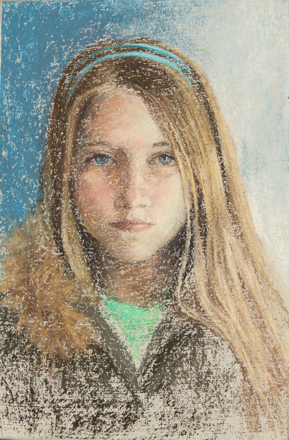 1000x1521 Portraits Jessica Vandenburg - Girl With Blue Headband Painting