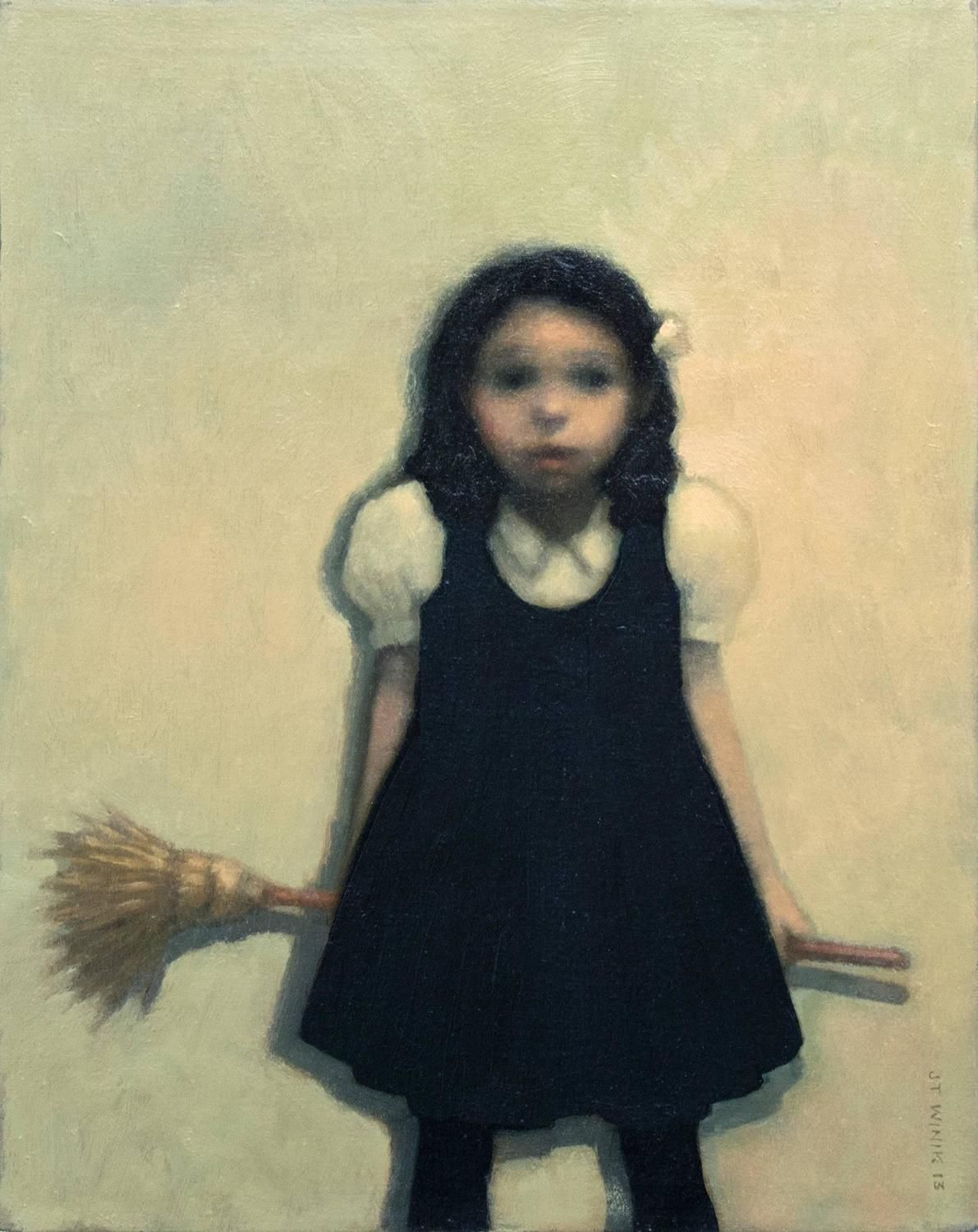 1191x1500 J. T. Winik - Girl With Broom Painting