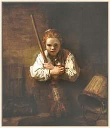221x257 Art - Girl With Broom Painting