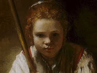 320x240 Clean Sweep Head For Art - Girl With Broom Painting