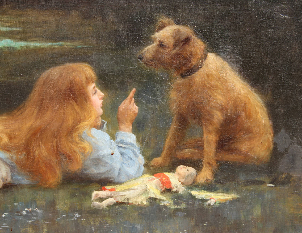 Girl With Dog Painting at PaintingValley.com | Explore collection of 