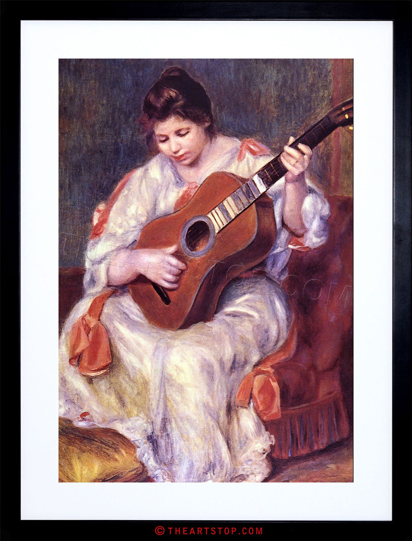 1373x1800 Painting Renoir Girl Playing Guitar Framed Print F97x5638 Black Ebay - Girl With Guitar Painting