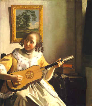 324x371 Vermeer Guitarplayer Large - Girl With Guitar Painting