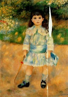236x338 Girl With A Hoop 1885 Painting Pierre Auguste Renoir Oil - Girl With Hoop Painting