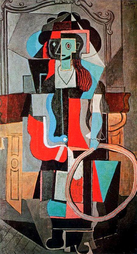 450x835 Girl With A Hoop 1919 By Pablo Picasso - Girl With Hoop Painting