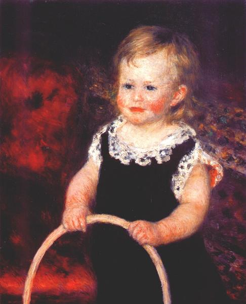 486x600 Child With A Hoop, C.1875 - Girl With Hoop Painting