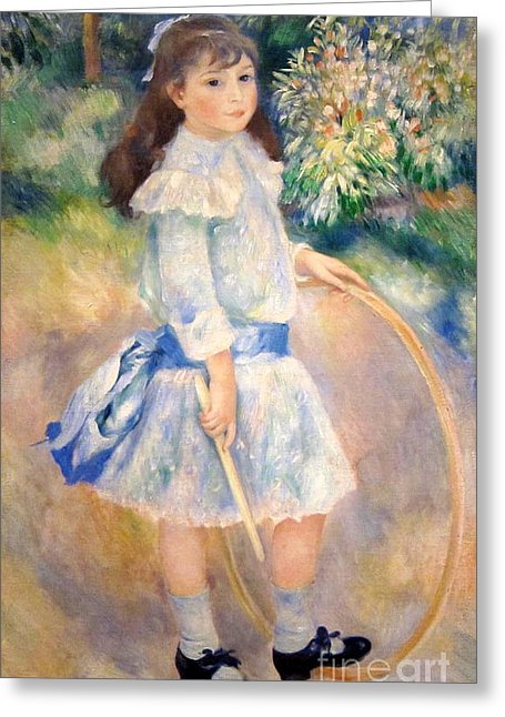 455x646 Girl With A Hoop Painting By Extrospection Art - Girl With Hoop Painting