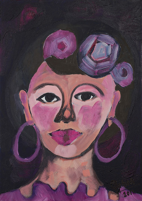 567x800 Girl With Hoop Earrings - Girl With Hoop Painting