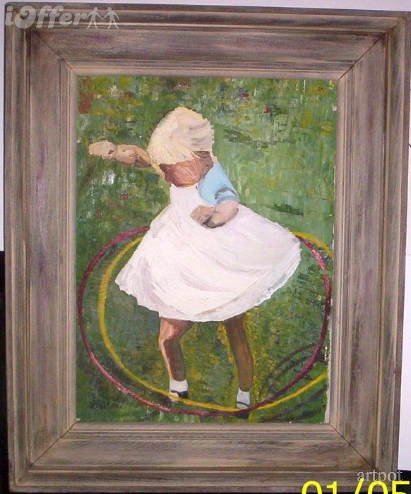 582x700 Girl With Hula Hoop Painting By Evaline Ness - Girl With Hoop Painting