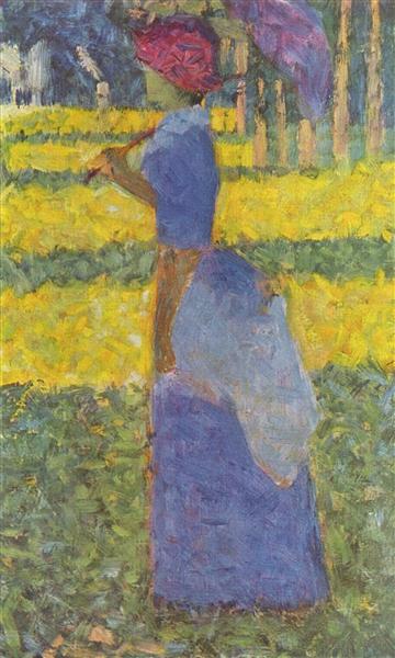 360x600 Woman With Umbrella, 1884 - Girl With Parasol Painting