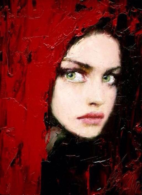 500x684 Oil Painting - Girl With Red Hair Painting