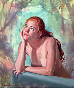 252x300 Red Hair Paintings Fine Art America - Girl With Red Hair Painting