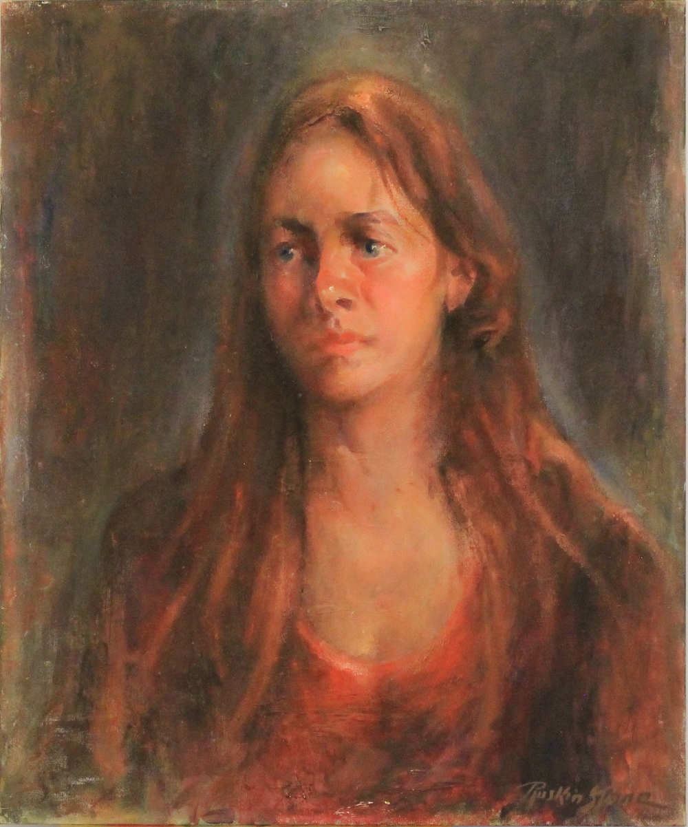 1000x1202 Woman With Red Hair In A Red Dress Library House Gallery - Girl With Red Hair Painting