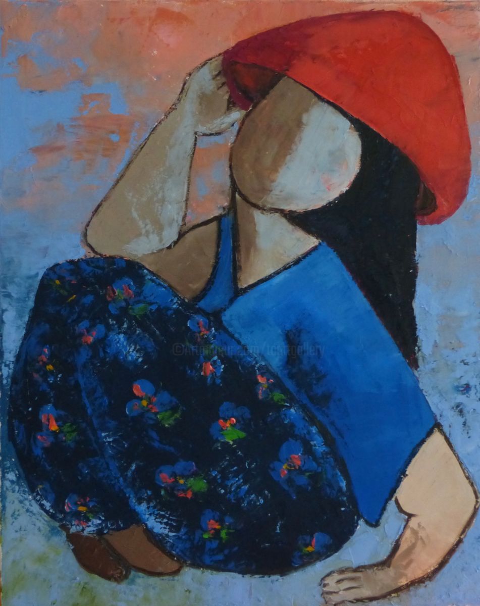 951x1200 Girl In Red Hat (Ta) - Girl With Red Hat Painting