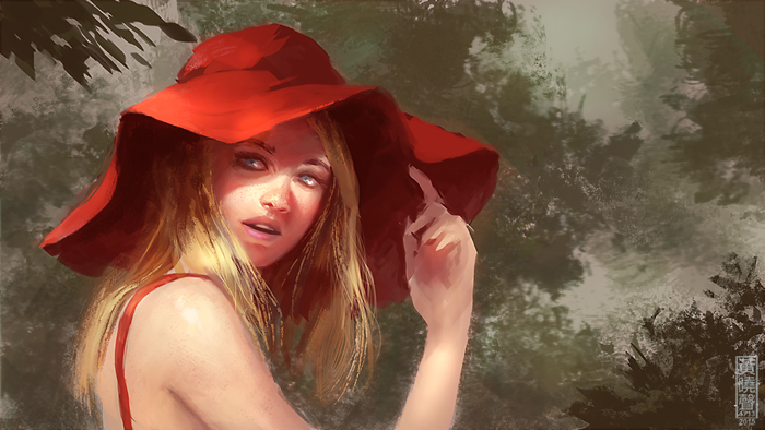 700x394 How To Paint Skin And Fabric - Girl With Red Hat Painting