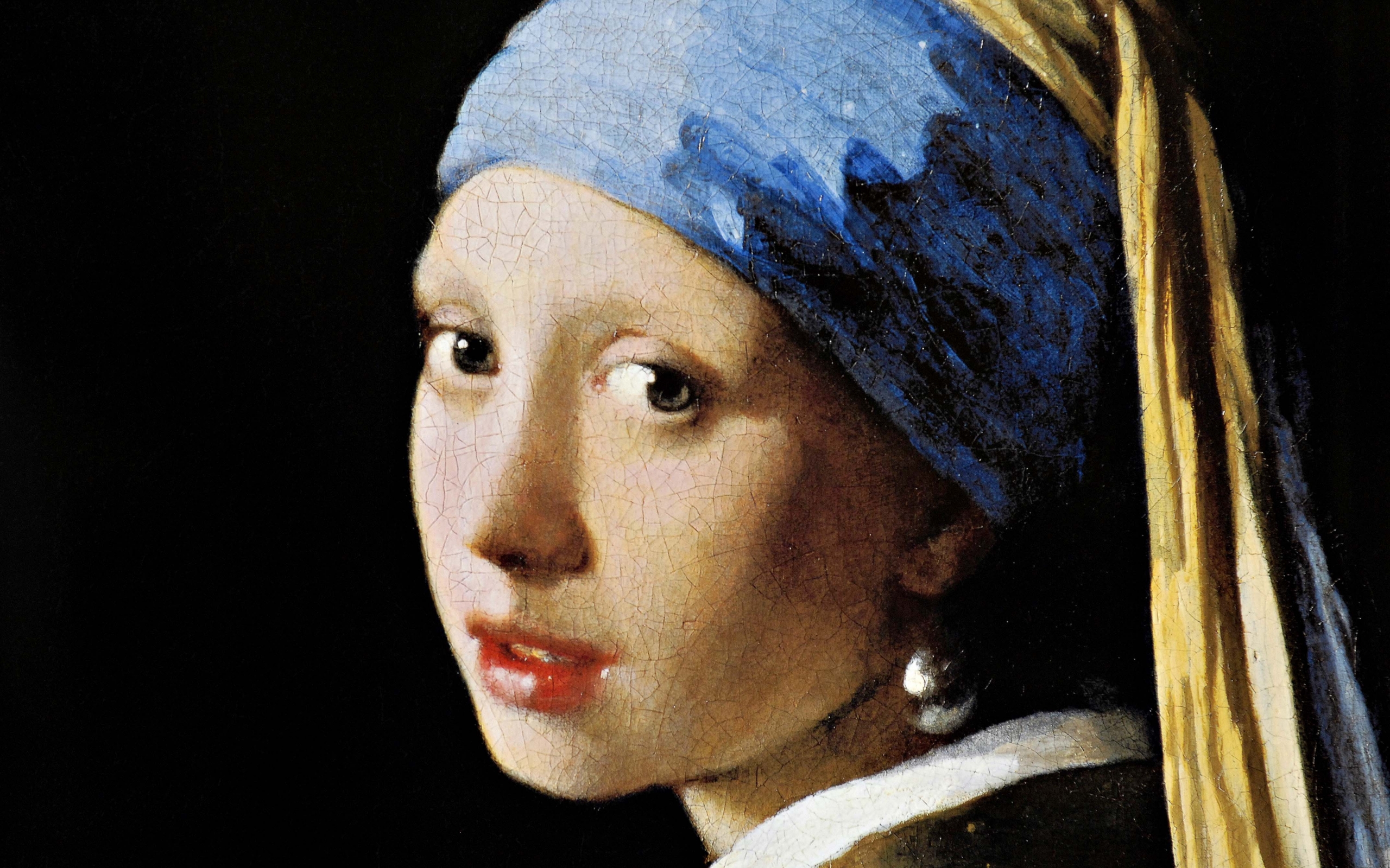 2560x1600 Pearl Earrings, A Red Hat, And A Smile Veronica Knox - Girl With Red Hat Painting