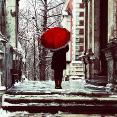 236x236 Red Umbrella By Carl Smorenburg, Via 500px Red Is Both Hot - Girl With Red Umbrella Painting