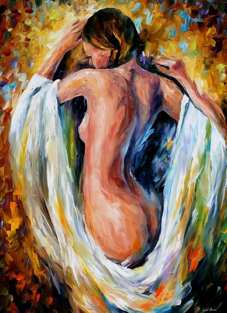 763x1048 Leonid Afremov, Oil On Canvas, Palette Knife, Buy Original - Girl With Umbrella In Rain Painting