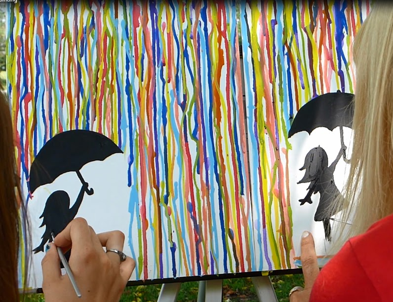 796x612 Easymeworld An Easy Acrylic Painting For Beginners - Girl With Umbrella In Rain Painting
